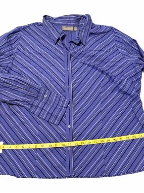 Women’s plus size Blue Striped Button-Up Shirt